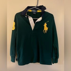 Polo Ralph Lauren dark green button Henley long sleeve shirt boys 4T